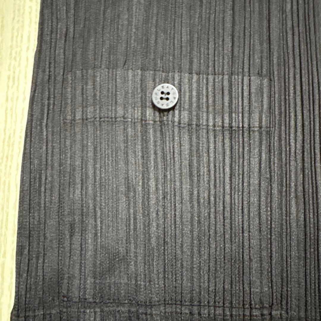 【プリーツプリーズ】ダークブラウンプリーツジャケット風シャツ