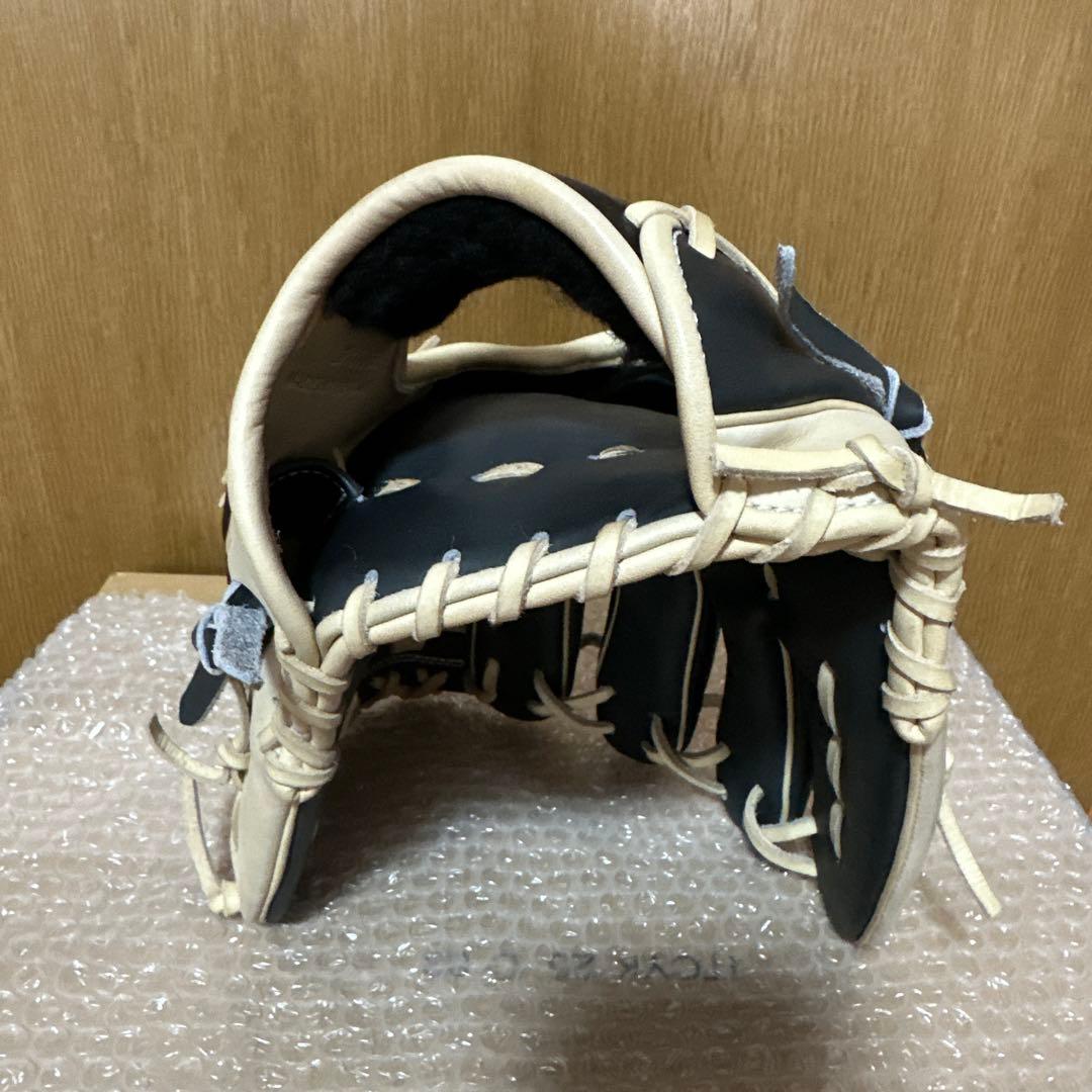 ZETT 軟式グローブ 黒/白 チェック柄