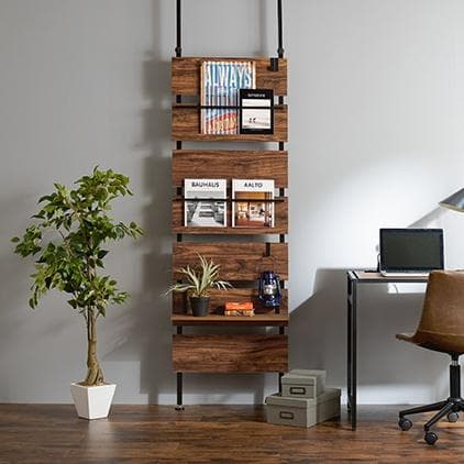 【新品】ビンテージスタイル 突っ張りマガジンラック アウトレット