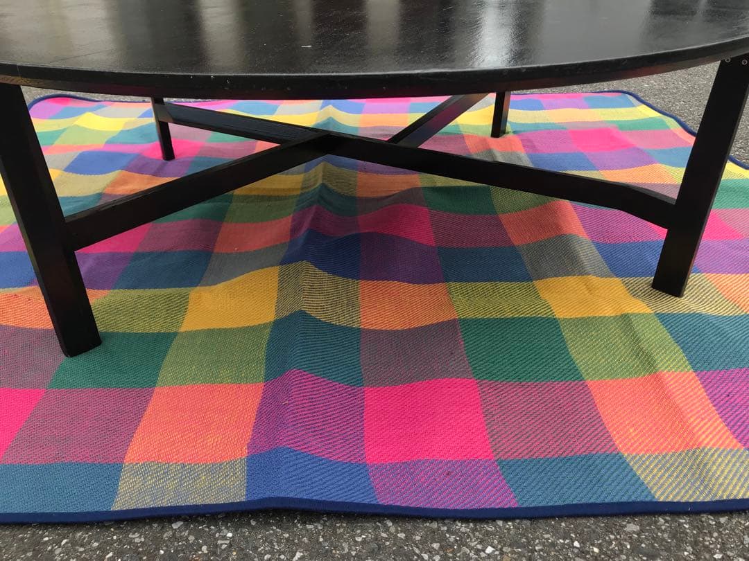 ◉木製丸型座卓◉ 117cm 黒