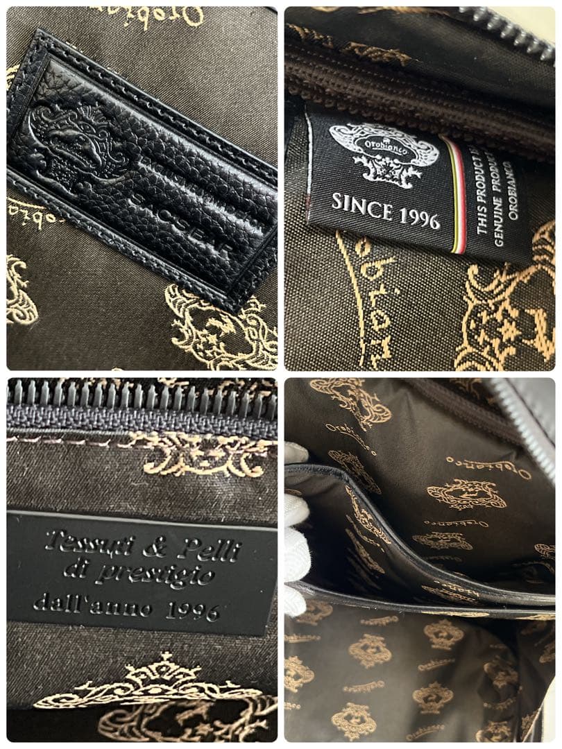 美品　オロビアンコ　リュック　バッグパック　A4 ビジネス　黒　ナイロン　レザー