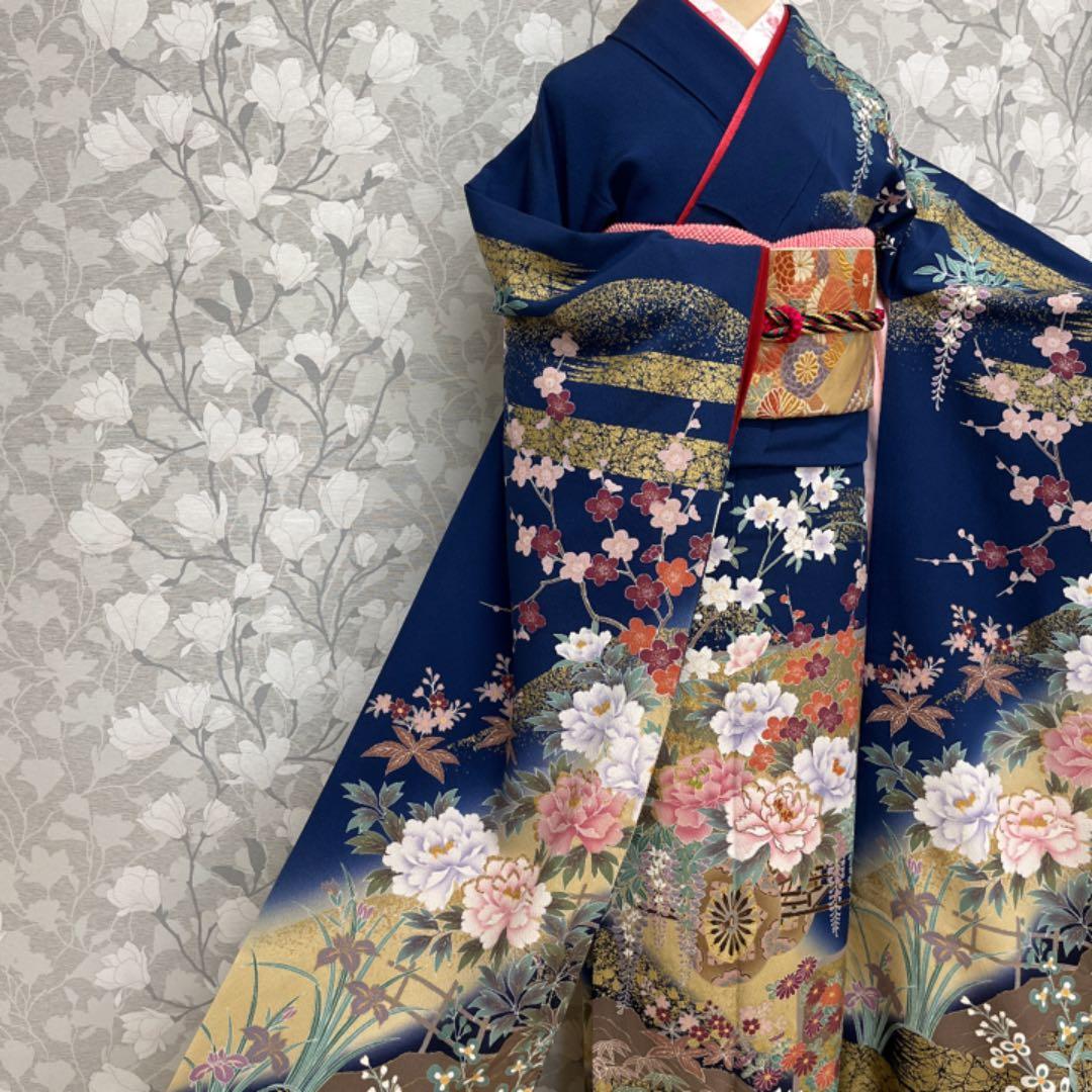 正絹 振袖セット 花車文様成人式