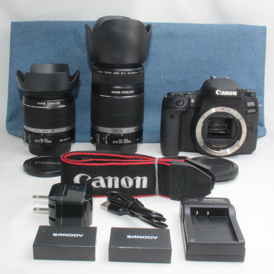 ❤️予備バッテリー付❤️Canon EOS 9000D 手振れ補正ダブルレンズ