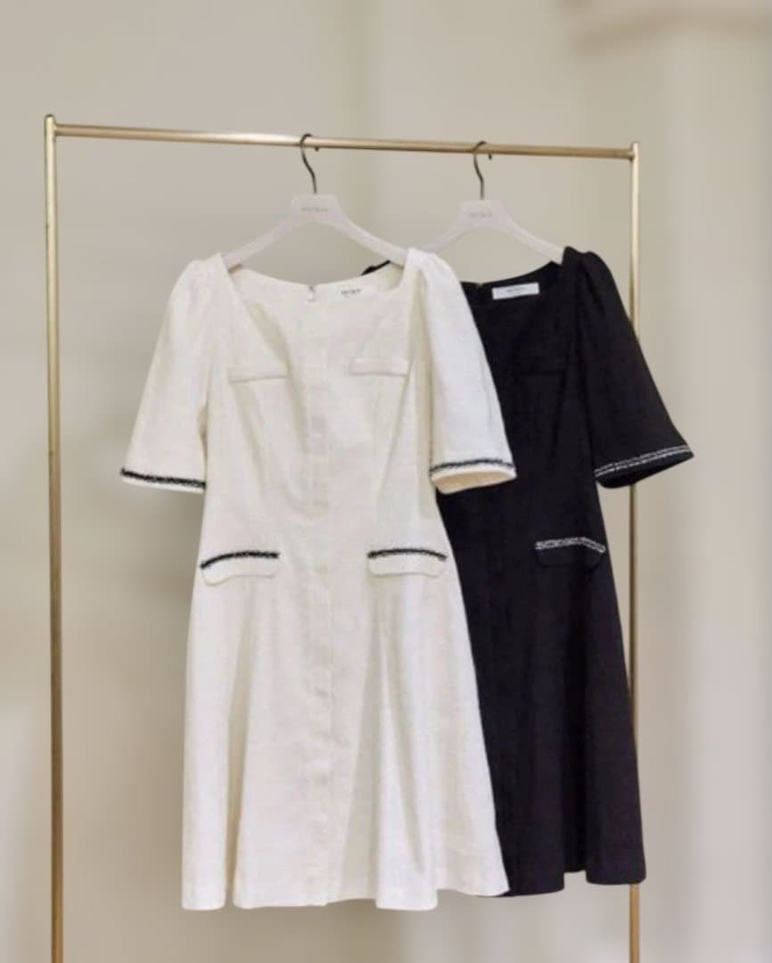 ワンピース herlipto Canal Tweed Mini Dress