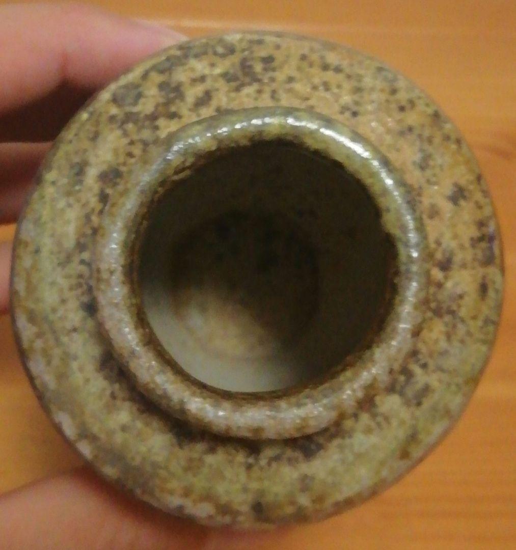 進作　土佐焼　焼〆　茶入　共箱　仕服付　茶道具