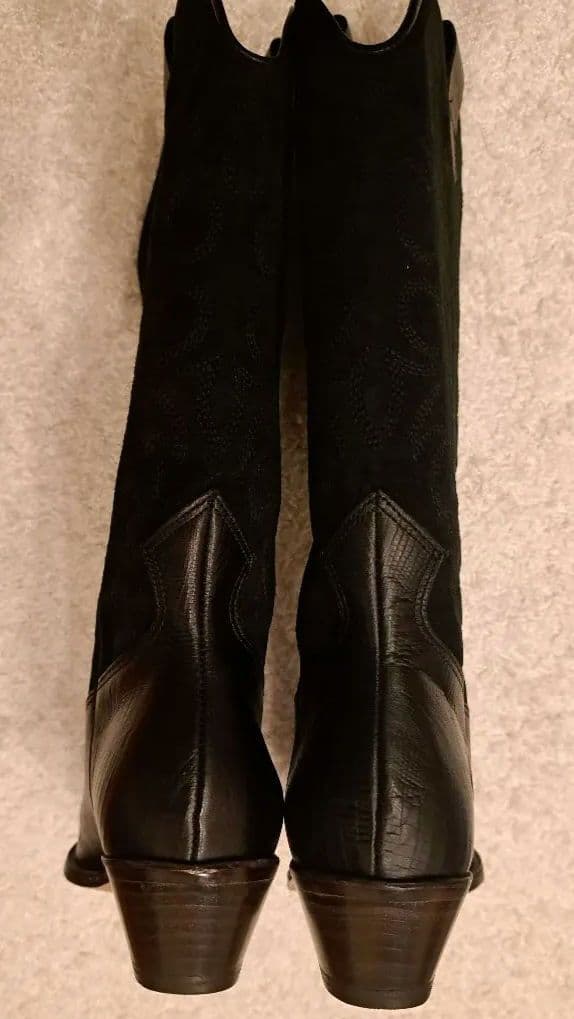 【未使用】カワノ celica 本革ウエスタンブーツ 黒