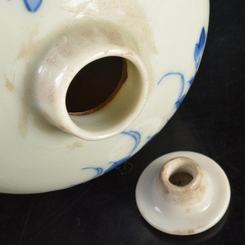 中国　古渡　青花　花文振出瓶　M　R6541