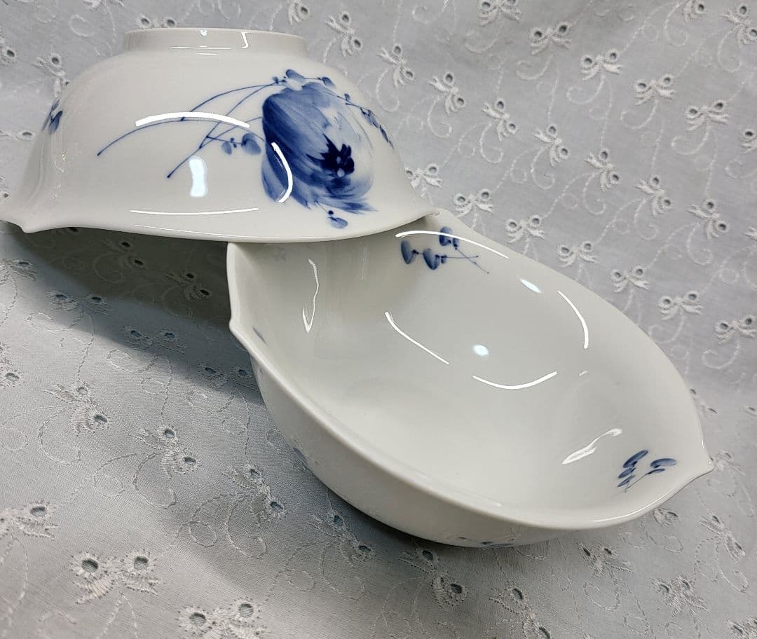 希少✨マイセン 青い花 ブルーフラワー シリアル サラダ ボウル 深皿 プレート