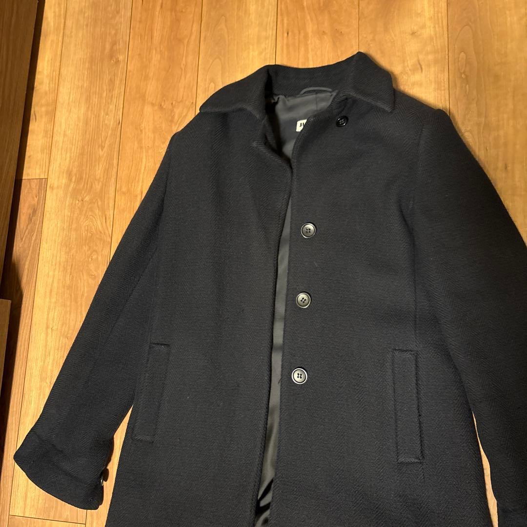 JIL SANDER ネイビー 100%カシミヤ　ウールコート　38