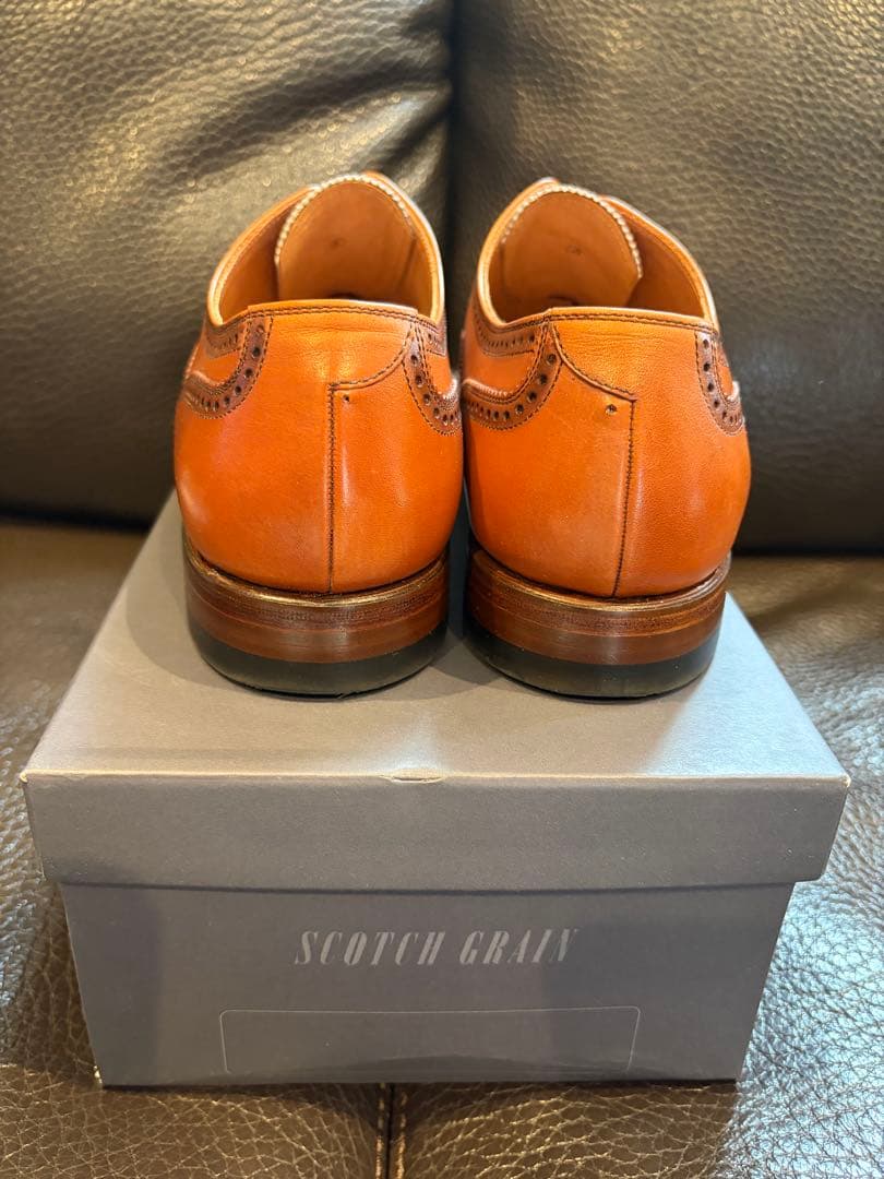 美品 SCOTCH GRAIN 920 ストレートチップ 革靴 茶 24cm