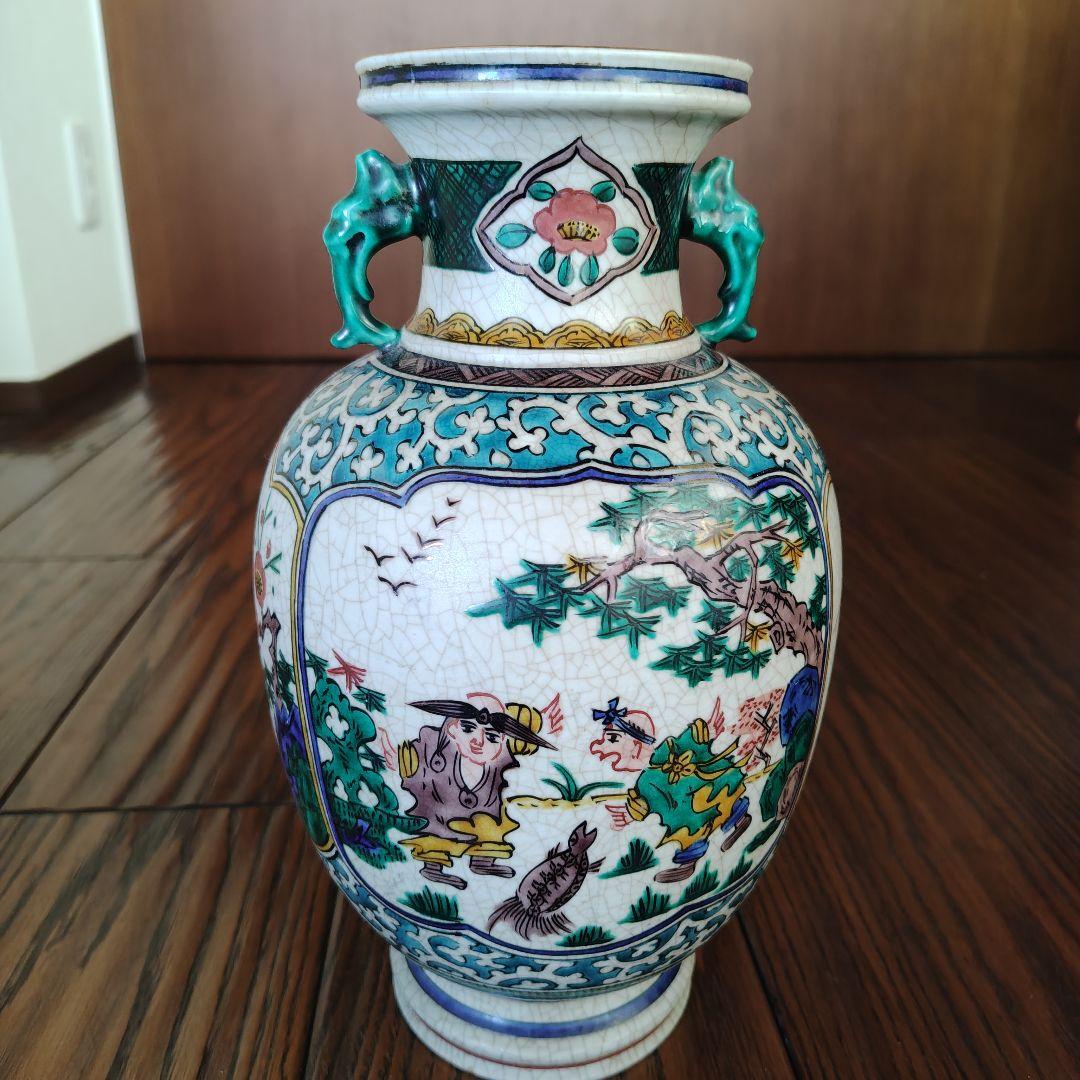 多色手描き陶器壺