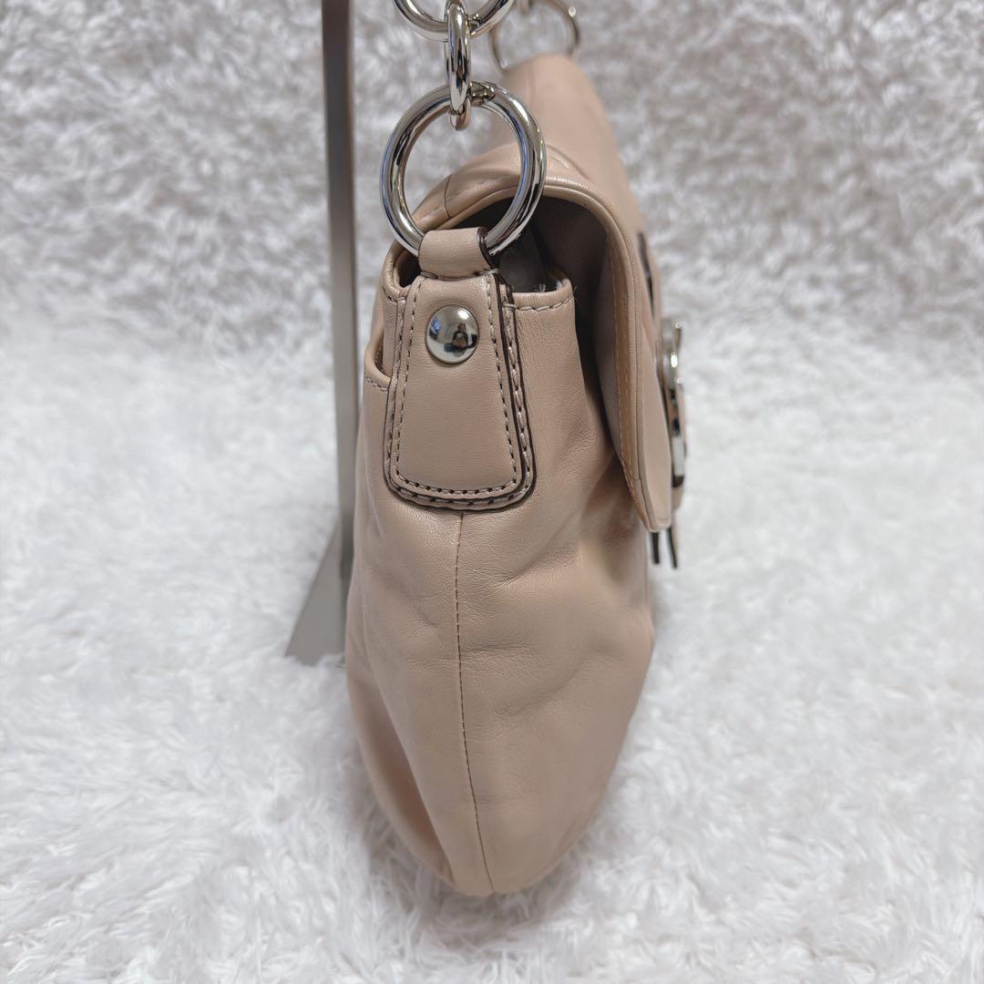 良品 コーチ ハンドバッグ ワンショルダー ソーホー シルバー金具 革 ピンク