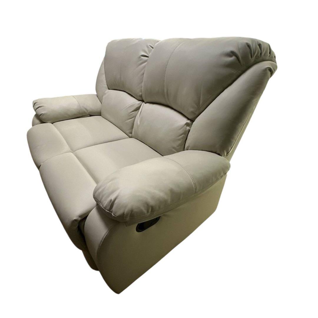 【美品】リクライニングソファ 2人掛け　カラー：クリーム