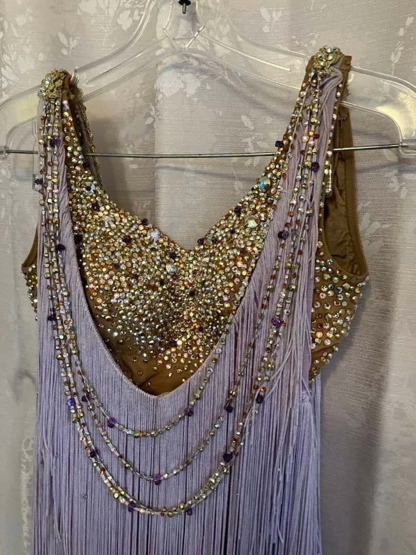 チャコット　社交ダンス　ラテンドレス　ラベンダーカラー