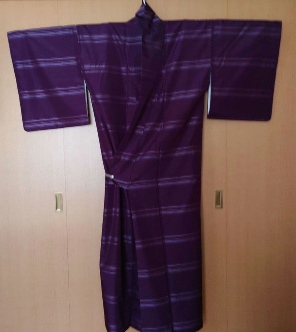 nkmm【訳あり】大島紬フルセット　正絹　袷　紬全通リバーシブル袋帯