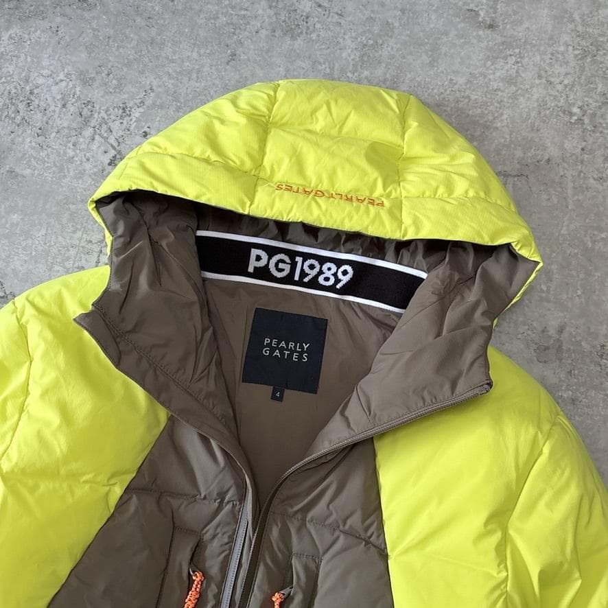 新品 近年モデル パーリーゲイツ ダウンジャケット 4 M イエロー ベージュ
