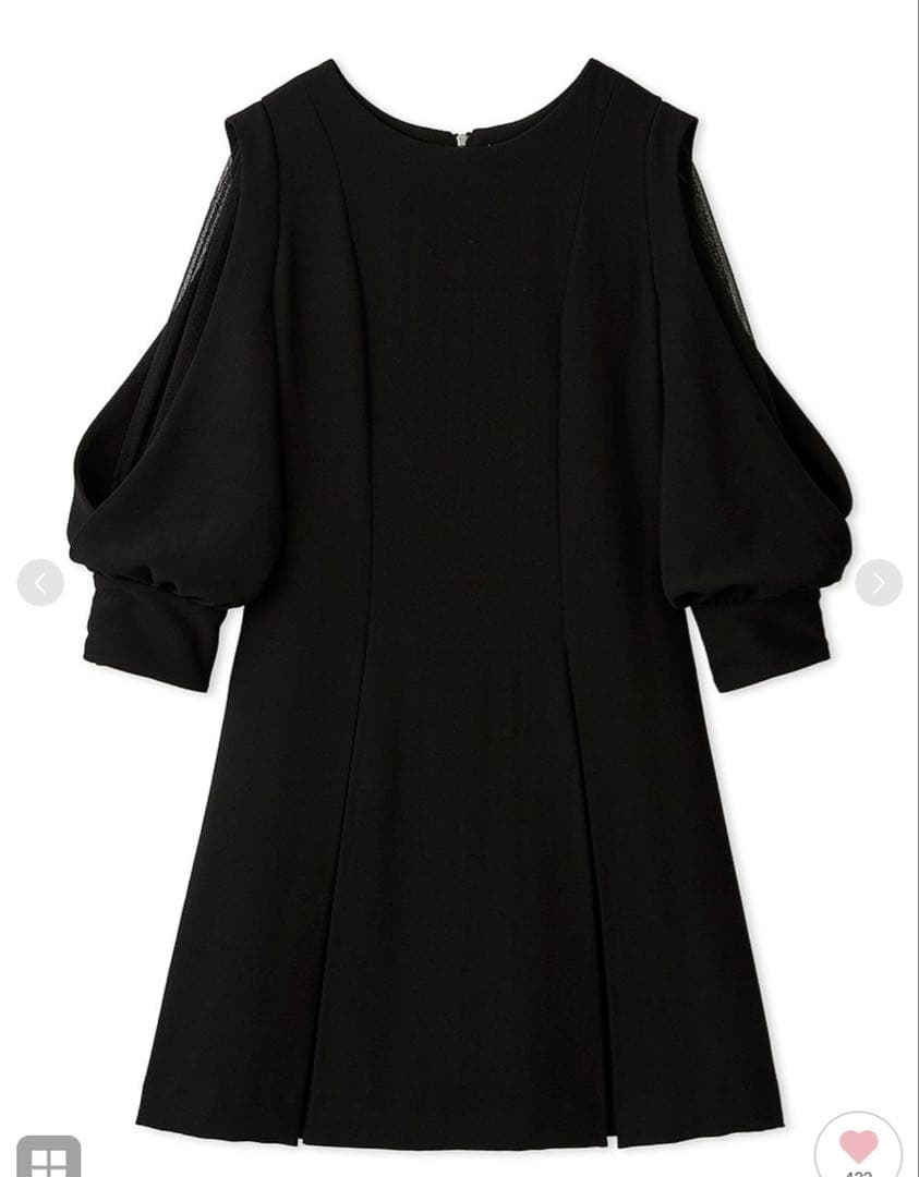 ゆう様　SNIDEL シアーショルダーミニワンピース　ブラック