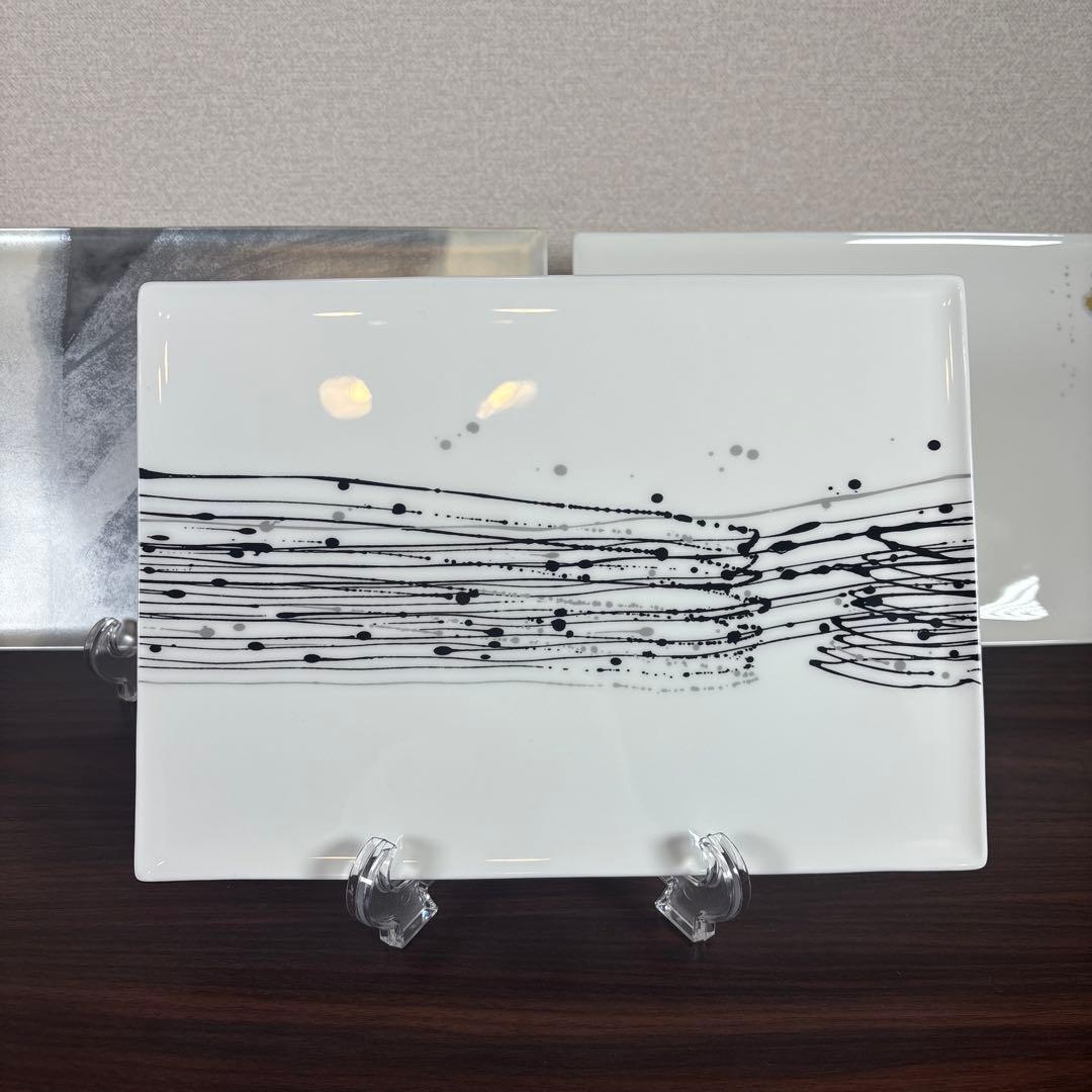 【未使用】ニッコー 「墨の瞬」コシノヒロコ 長角皿 4枚セット