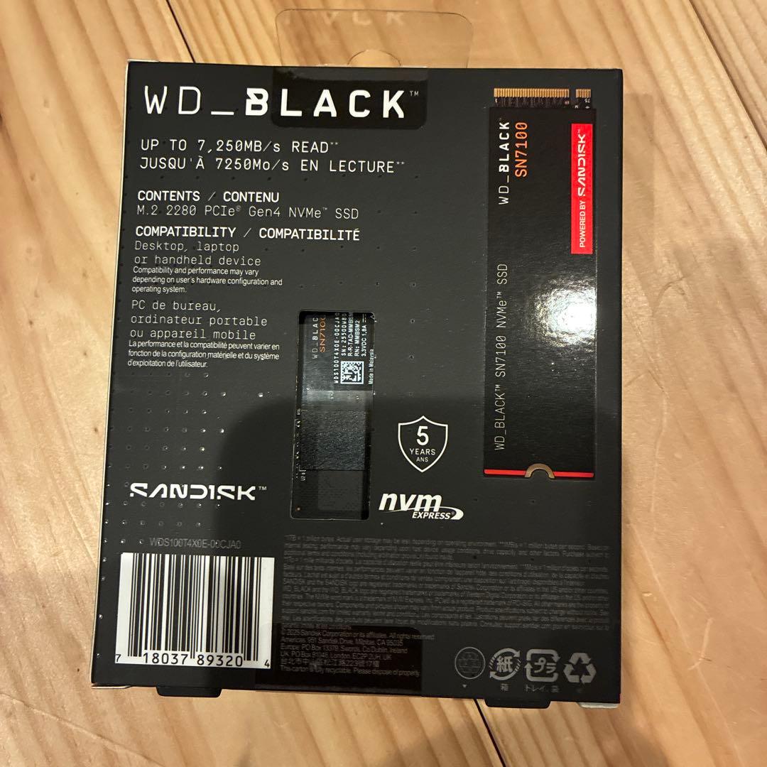 (新品未使用)WD_BLACK SN7100 1TB SSD PCIe Gen4