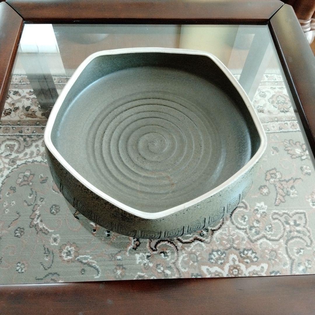 最終値下げ旧蔵中国骨董【超大水盤 青磁五菱洗】在銘有美しいコレクション新品未使用