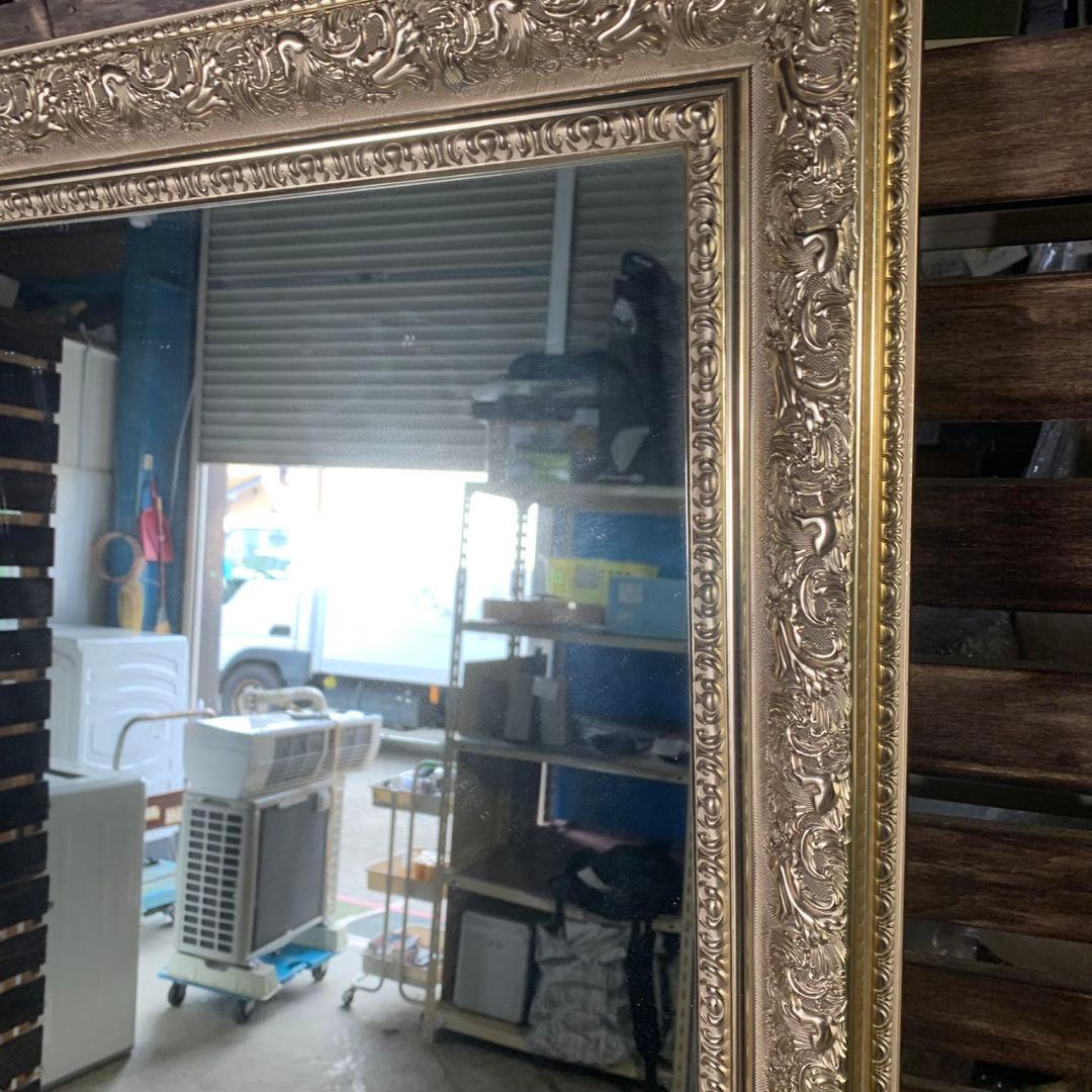 I960 アンティーク調 姿見 ミラー 全身鏡 ゴールドフレーム