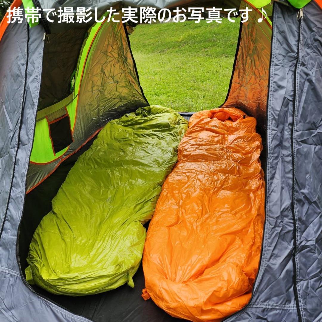 キャンプ用　テント　ポップアップテント　uv加工　BBQ　グリーン&オレンジ