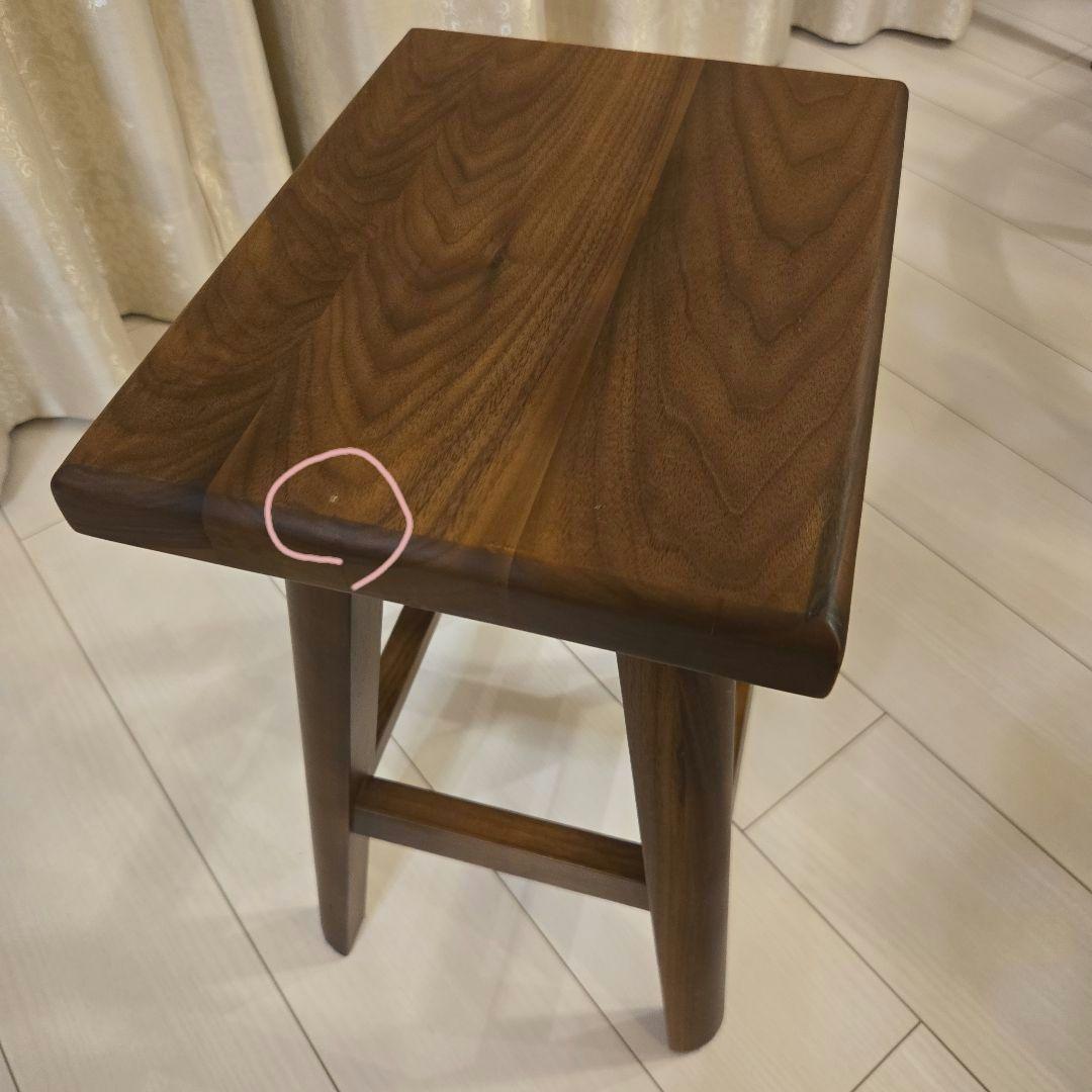 ウォールナット無垢材　スツール　四角