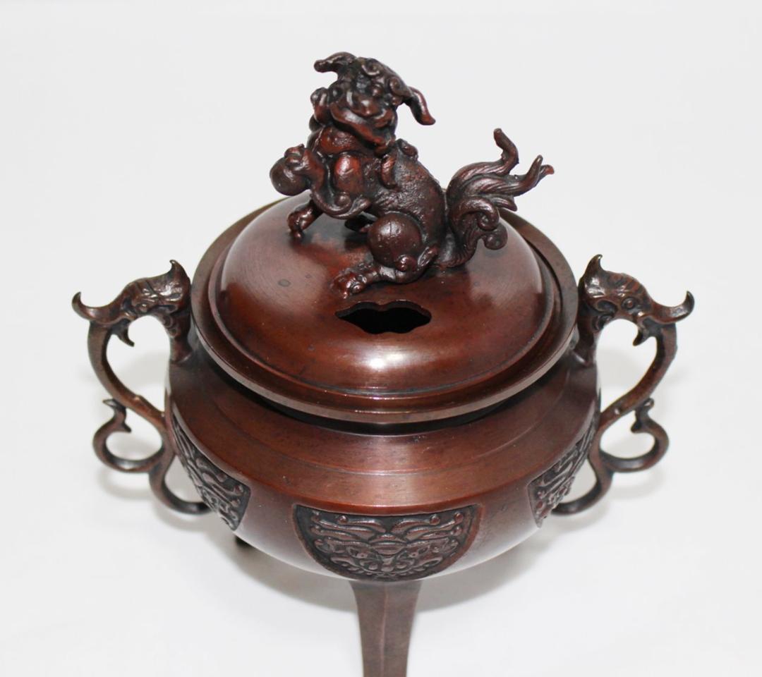 ★大幅値下げ★高岡銅器 大和型獅子蓋 香炉（小）瑞峰作