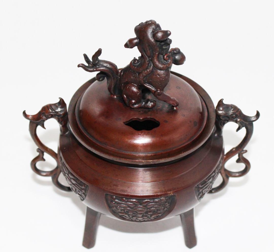 ★大幅値下げ★高岡銅器 大和型獅子蓋 香炉（小）瑞峰作