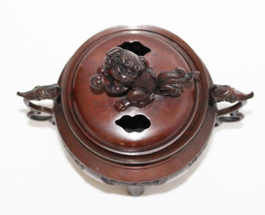 ★大幅値下げ★高岡銅器 大和型獅子蓋 香炉（小）瑞峰作