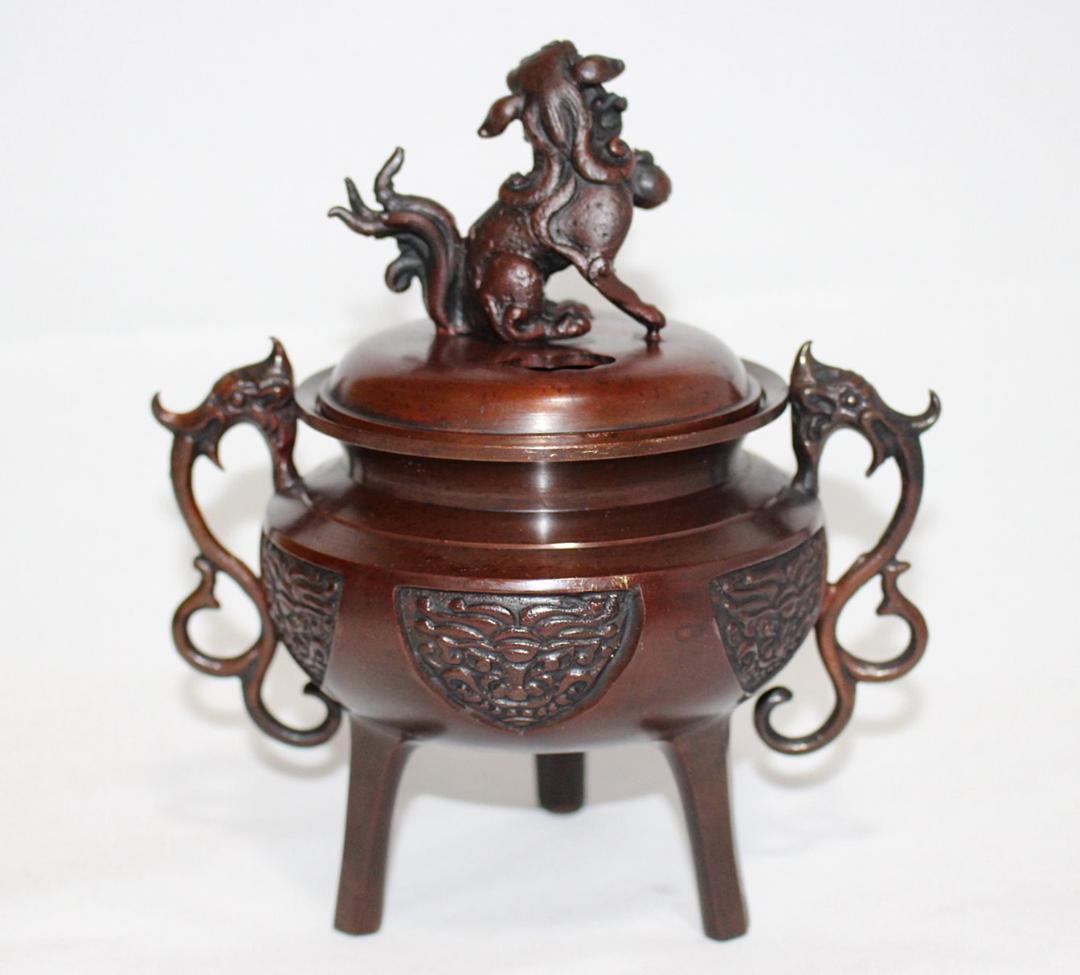 ★大幅値下げ★高岡銅器 大和型獅子蓋 香炉（小）瑞峰作