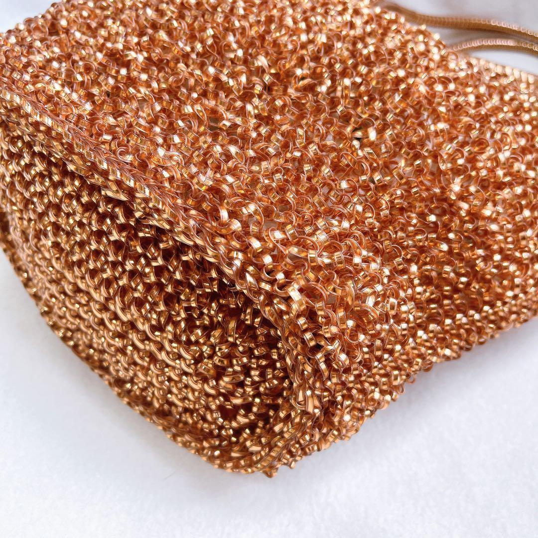 激レア アンテプリマ ワイヤー ハンドバッグ ピンクゴールド スタンダードレザー