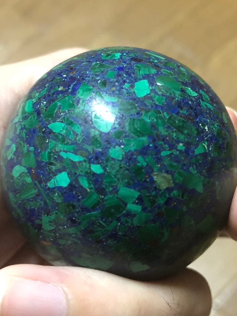 アズロマラカイト？　スフィア丸玉　約5センチ【匿名配送】