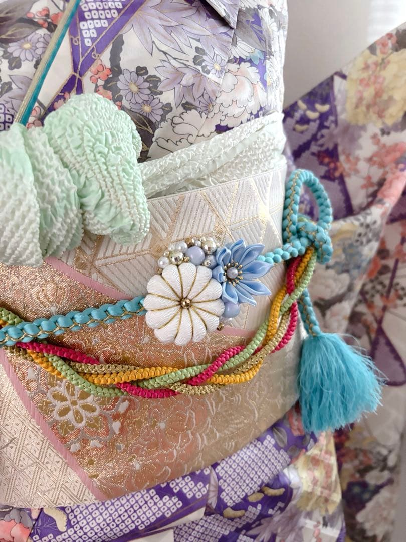 未使用に近い！！正絹豪華振袖フルセット　金彩　艶　新品袋帯　成人式に！！