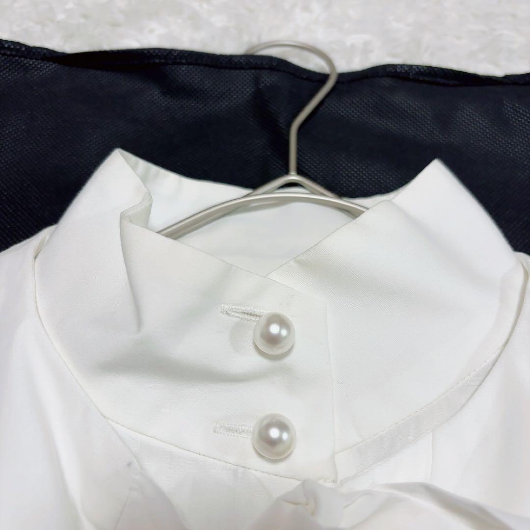 セブンテン ケープ付きパールボタンシャツ ブラウス ホワイト S
