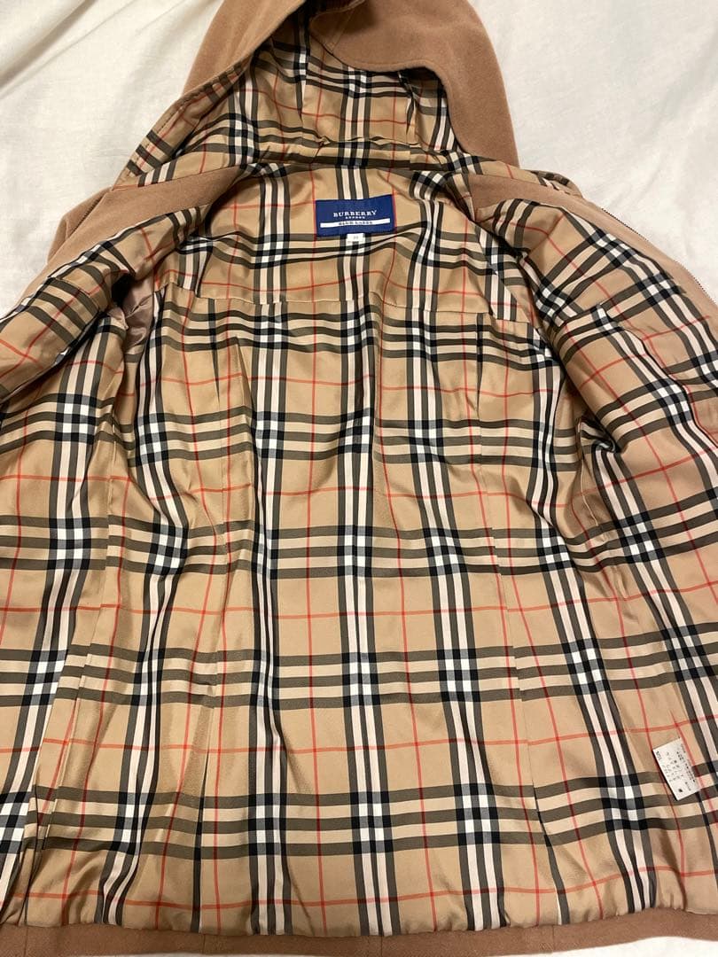 バーバリー　ノバチェック　ウール　コート　ロゴ刺繍