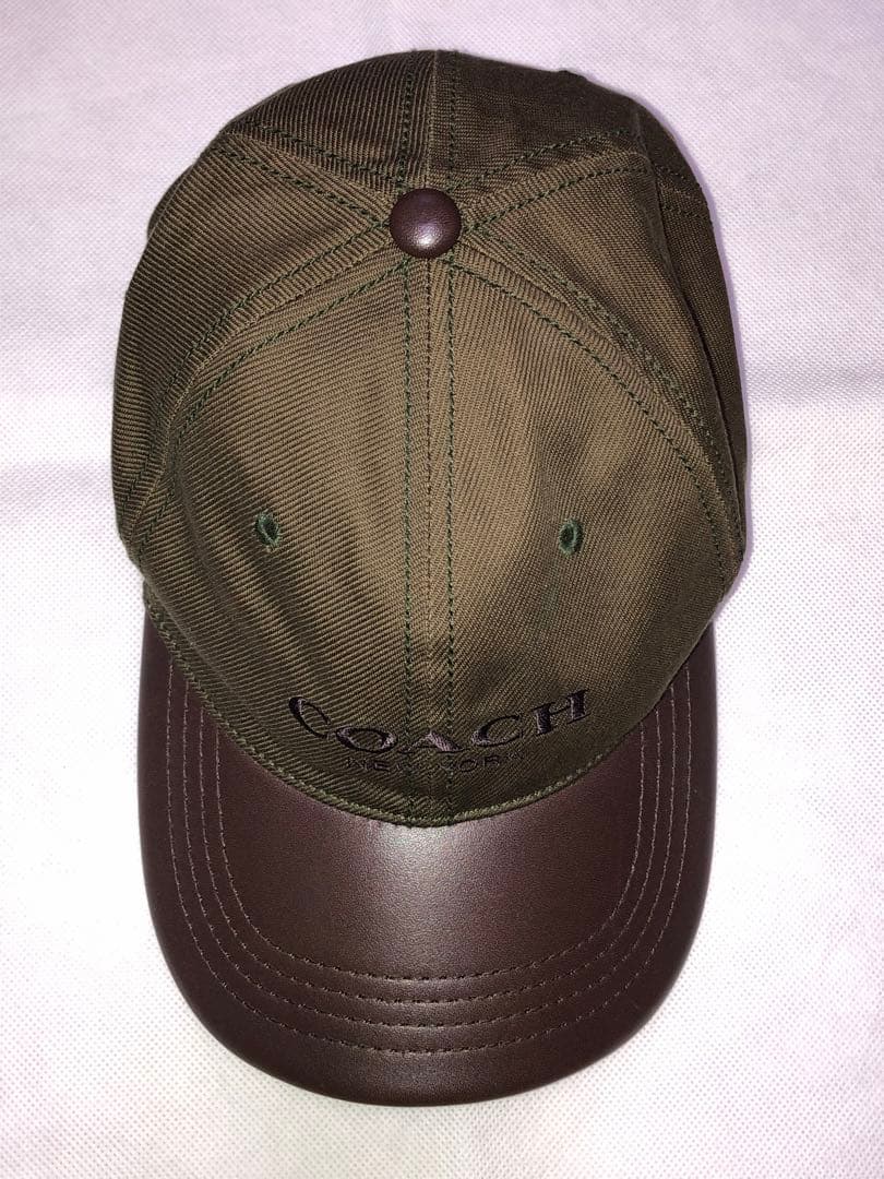 コーチ COACH ベースボール キャップ ウィズ レザー ブリム本革　美品