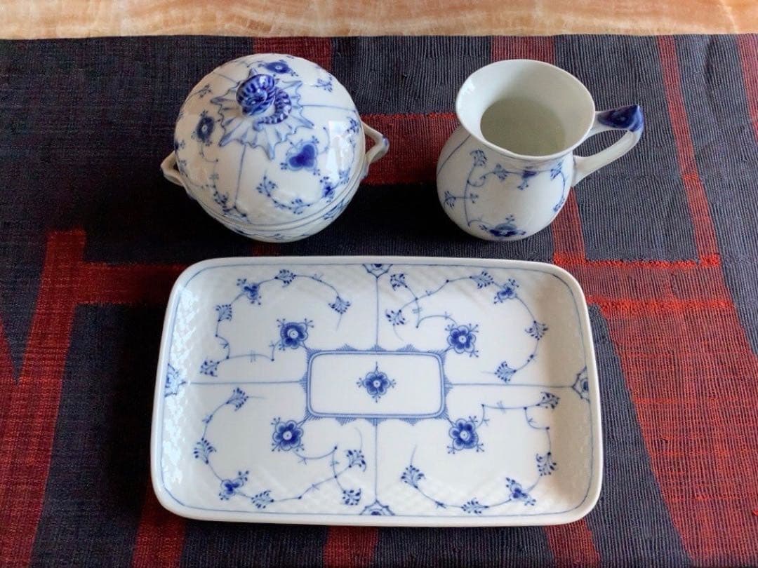 ロイヤルコペンハーゲン(B&G)クリーマー＆シュガーポット(蓋付):ヴィンテージ