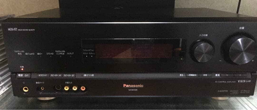 Panasonic SA-BX500 アンプ　プロケーブルメガネ電源ケーブル付き