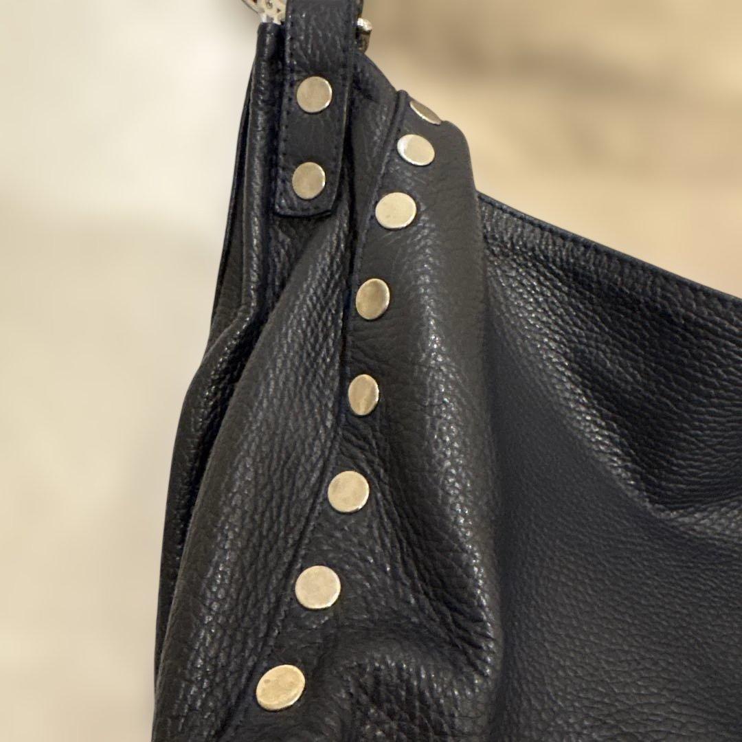 ザネラート　ポスティーナ　M ネイビー　スタッズ　レザー　紺　定番