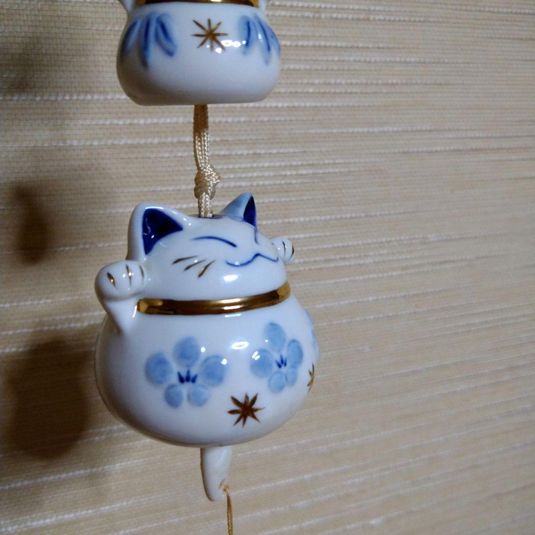 猫舎 猫舎道楽堂本舗　ネコヤ 青色　松竹梅 風鈴　三連　本体のみ