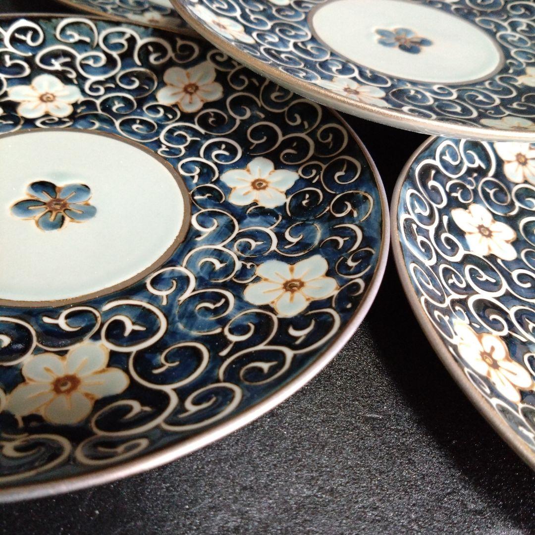 新品 波佐見焼 龍庵窯 銘々皿5枚 中皿　料亭　懐石料理