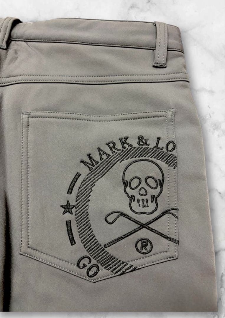美品✨　MARK & LONA グレー ゴルフパンツ　防寒　フリース　M