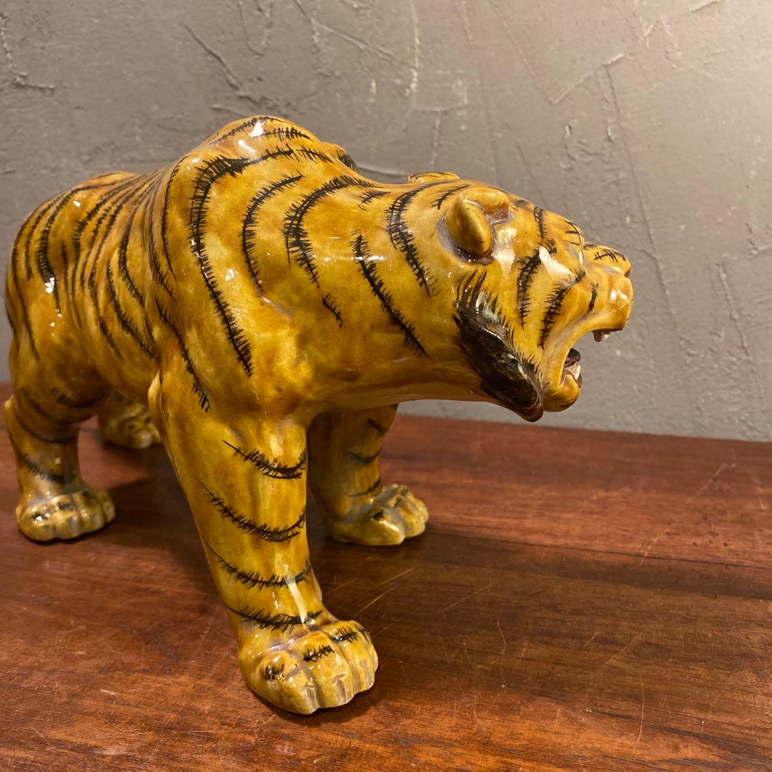 昭和中期 九谷焼 虎置物 オブジェ 美品 骨董品 コレクション