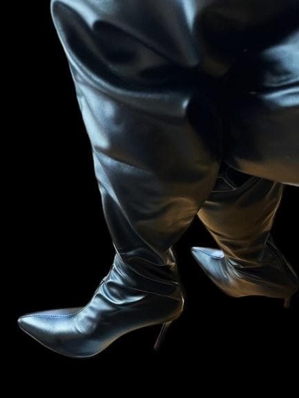 ニーハイ 超ロングブーツ 81cm 柔らかスムースレザー 26.5cm 尖り