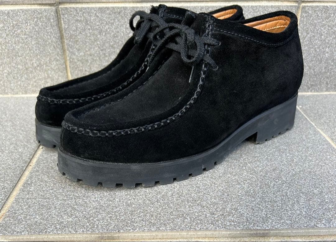 shiun BLACK SUEDE MOCCASIN Sサイズ
