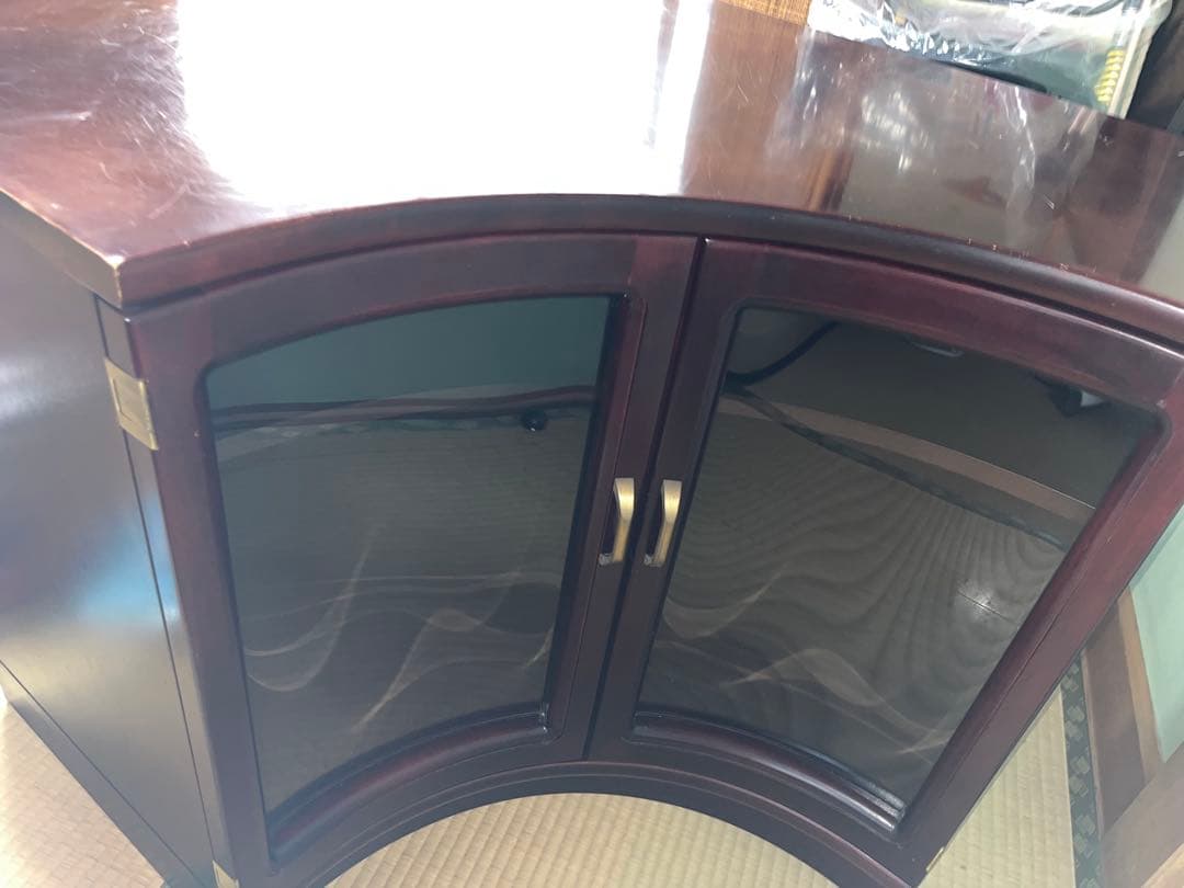 カリモク　コーナーキャビネット　アンティーク　古民家 家具　コーナーボード