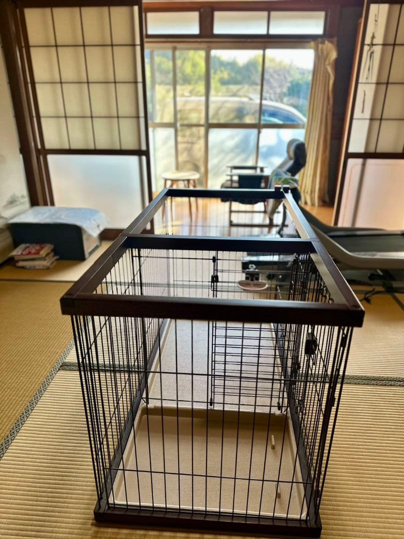 大型犬用ダークブラウンペットサークル