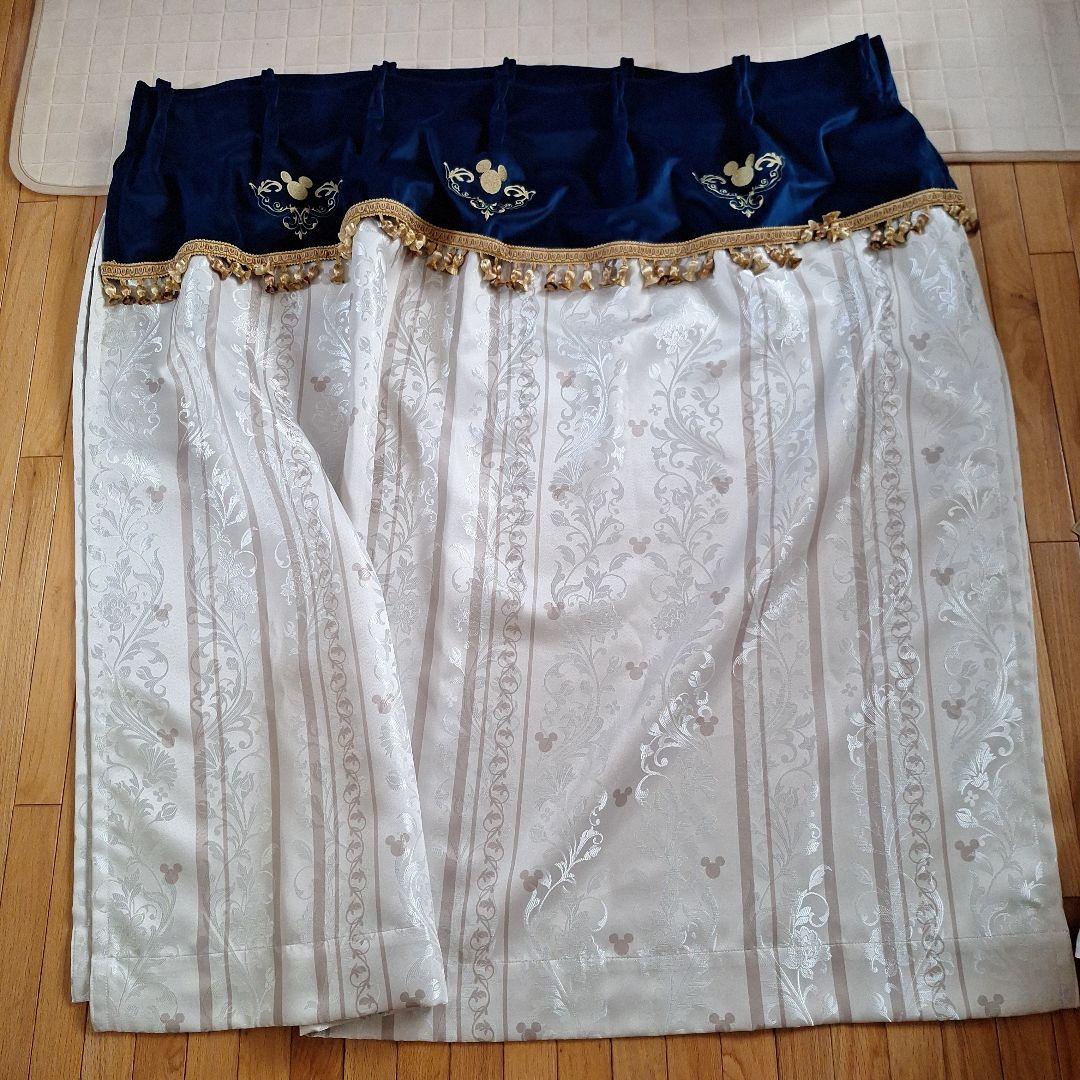 ディズニー ミッキージャカード 遮光カーテン 約100×120 2枚セット