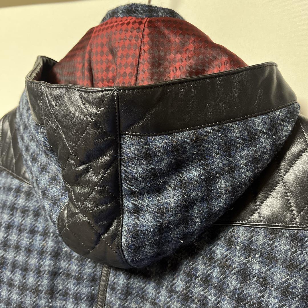 【美品】フラットヘッド／R.J.B × ハリス・ツイードキルティングコート